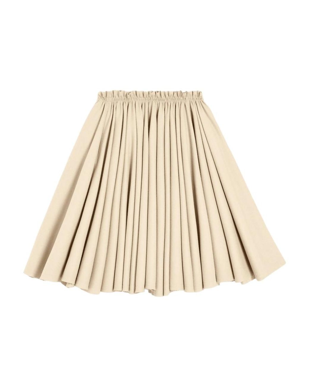 AMI Natural Pleated Midi Skirt