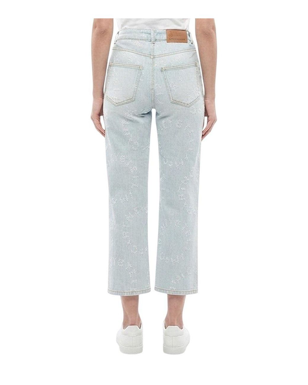 Stella McCartney Blue Straight High Rise Jeans