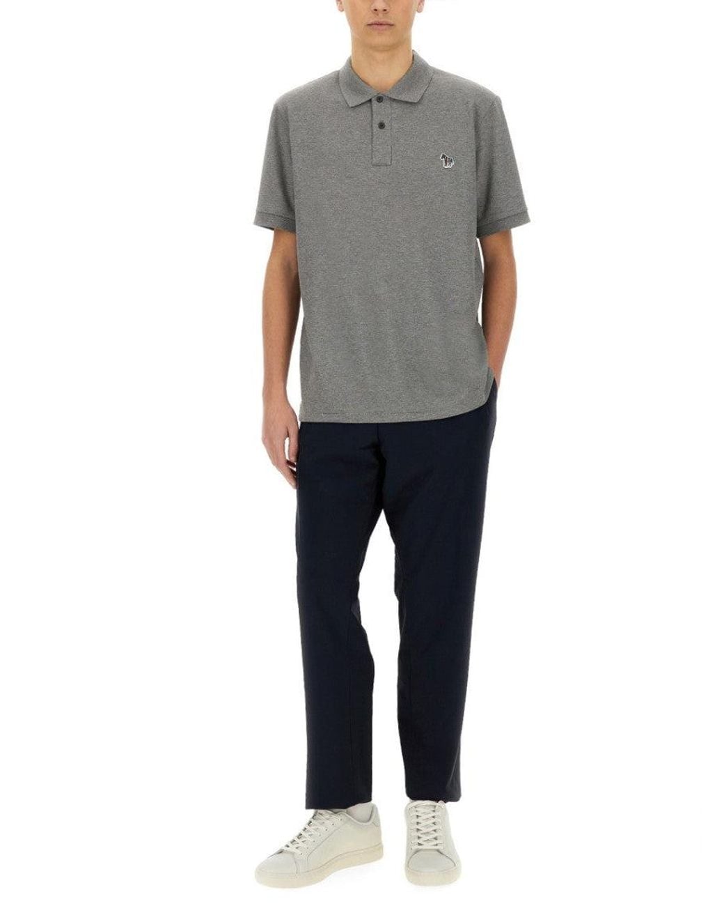 Paul Smith Gray Shirt Collar Polo for men