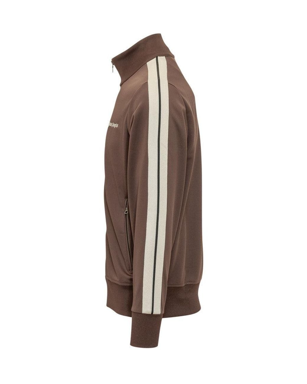Palm Angels Brown Solid Mock Collar Jacket for men