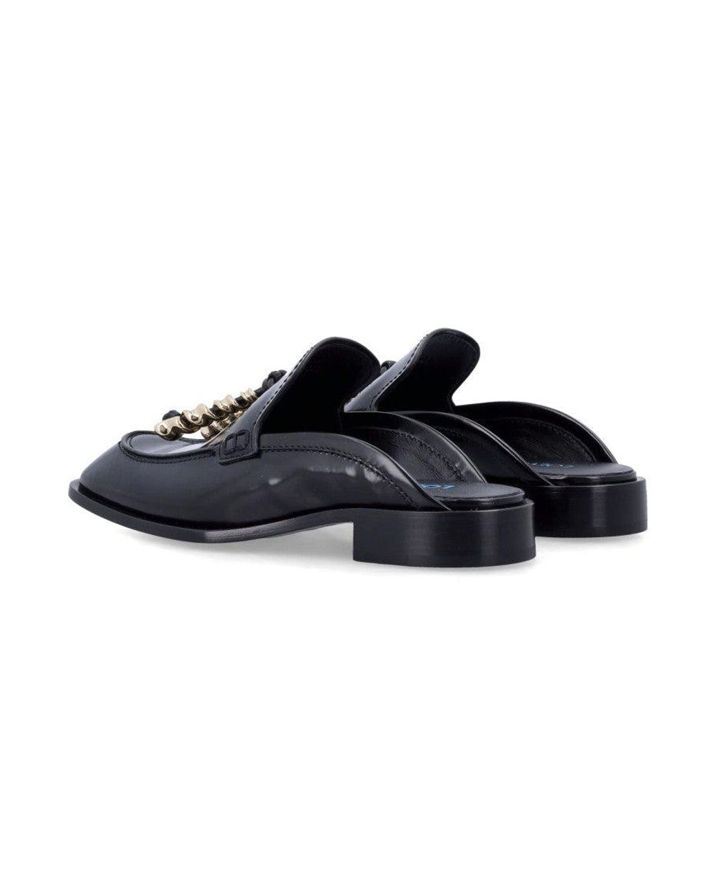 Loewe Blue Leather Mules