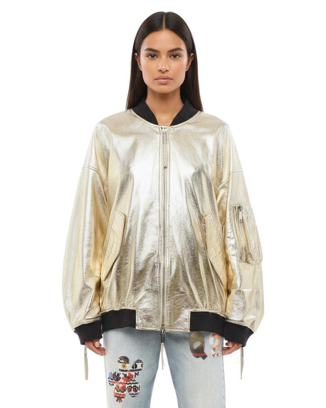 DSquared² Natural Metallic Oversized Jacket