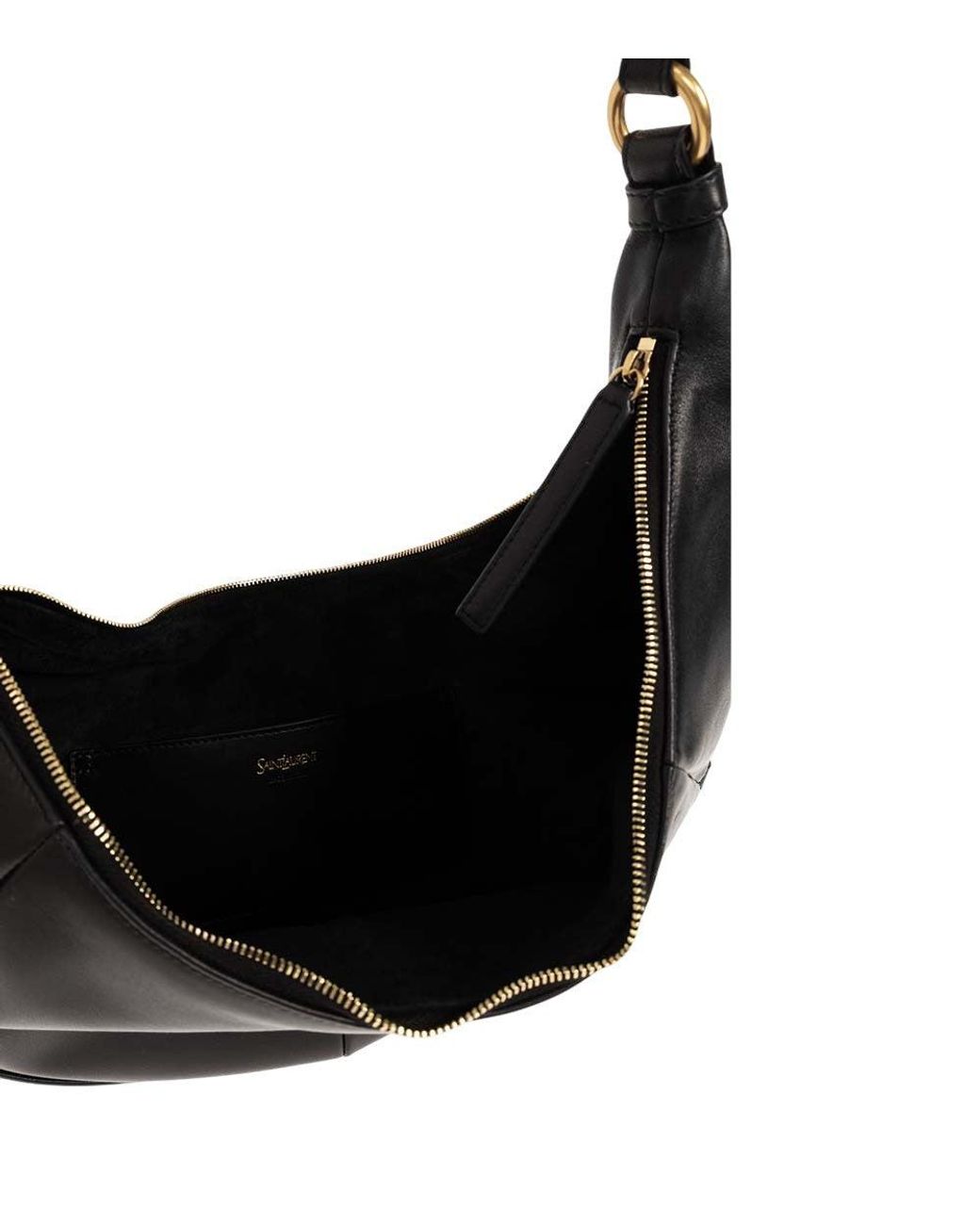 Saint Laurent Black Saharienne Large Hobo
