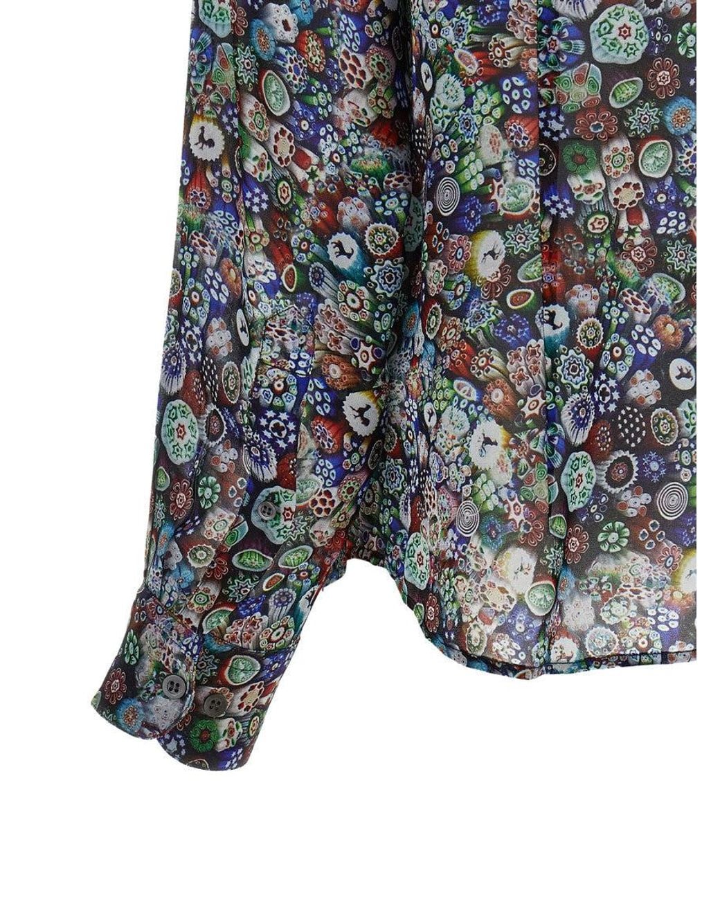 Dries Van Noten Gray Regular Floral Shirt
