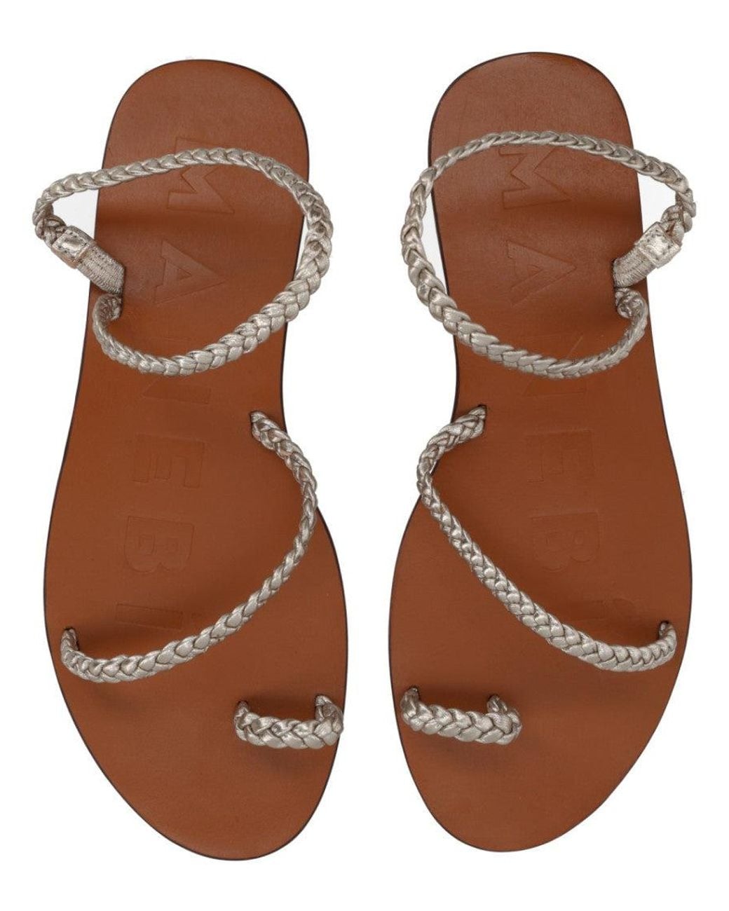 Manebí Metallic Platinum Slip-On Sandals
