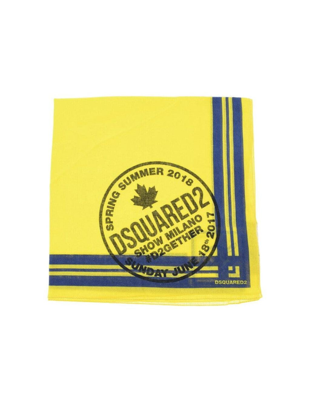 DSquared² Yellow Logo Printed Scarf for men