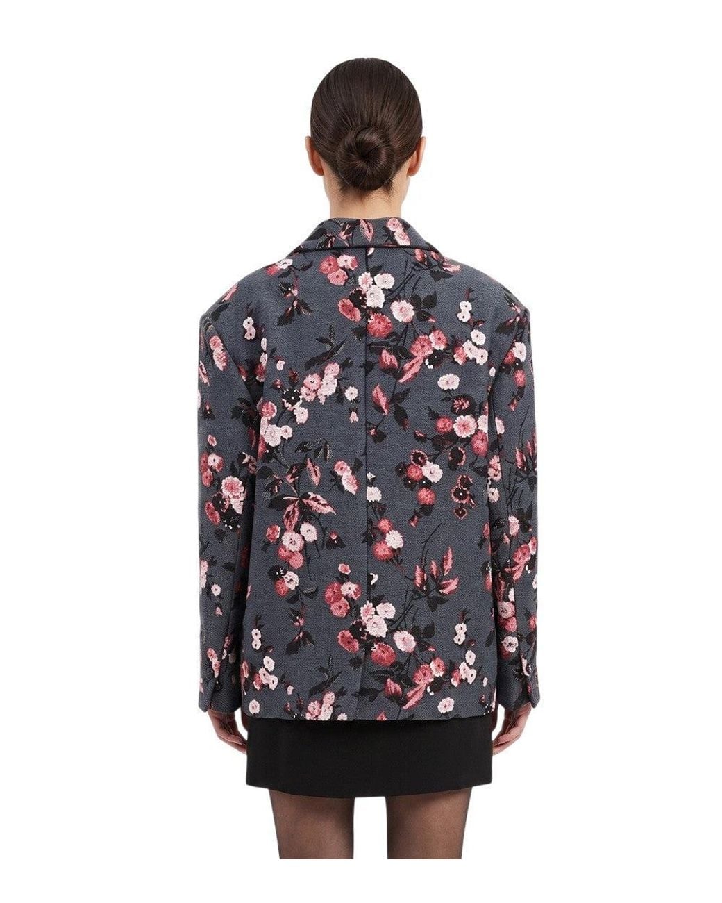 DSquared² Black Floral Notched Lapel Blazer