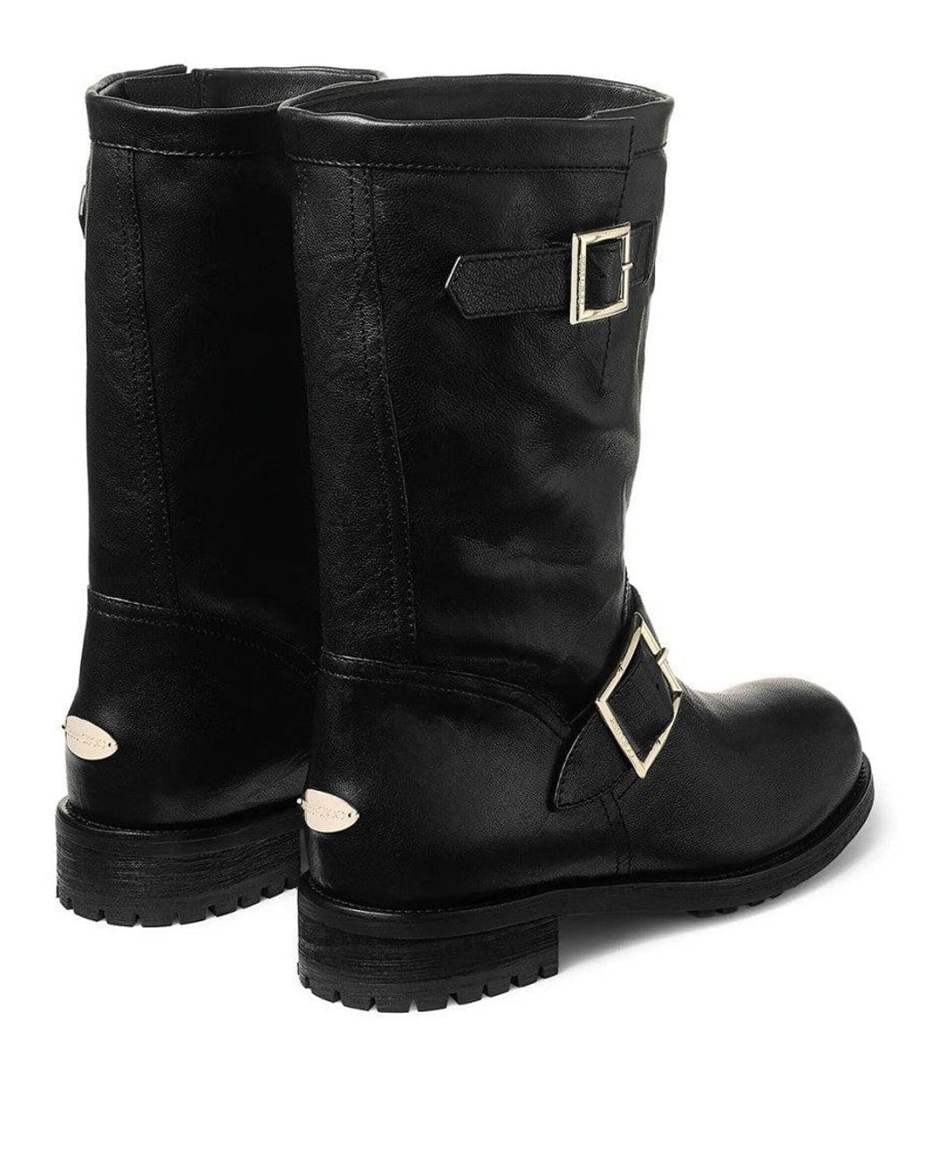 Jimmy Choo Black Leather Mid Boots