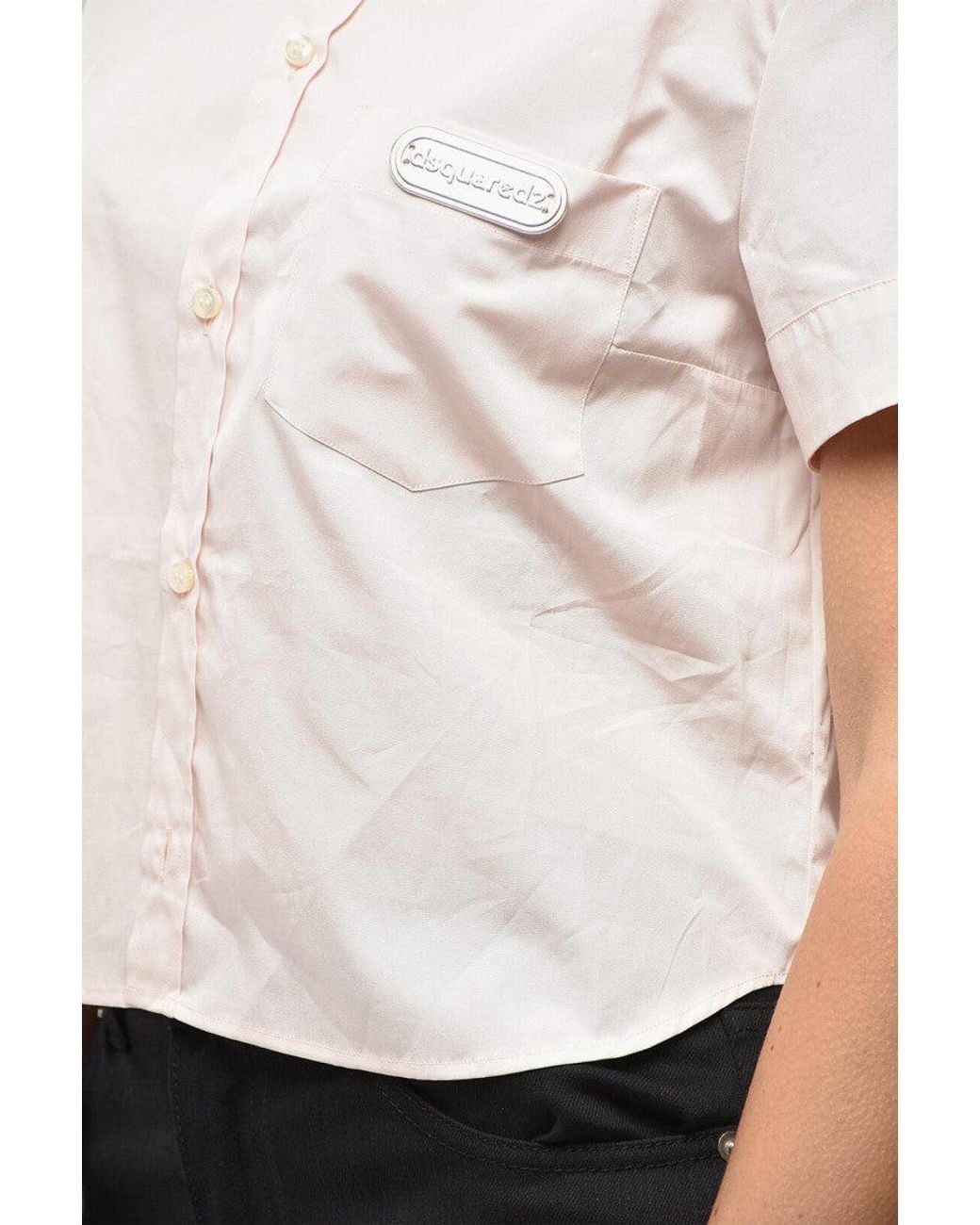 DSquared² White Light Cropped Shirt
