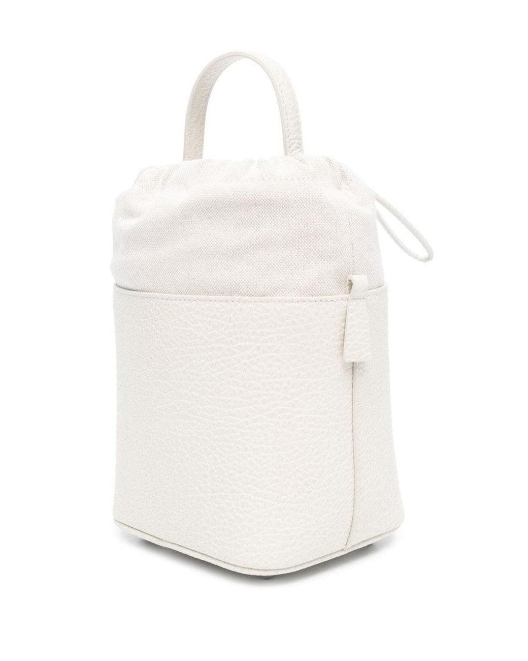 Maison Margiela White 5Ac Small Leather Bucket Bag