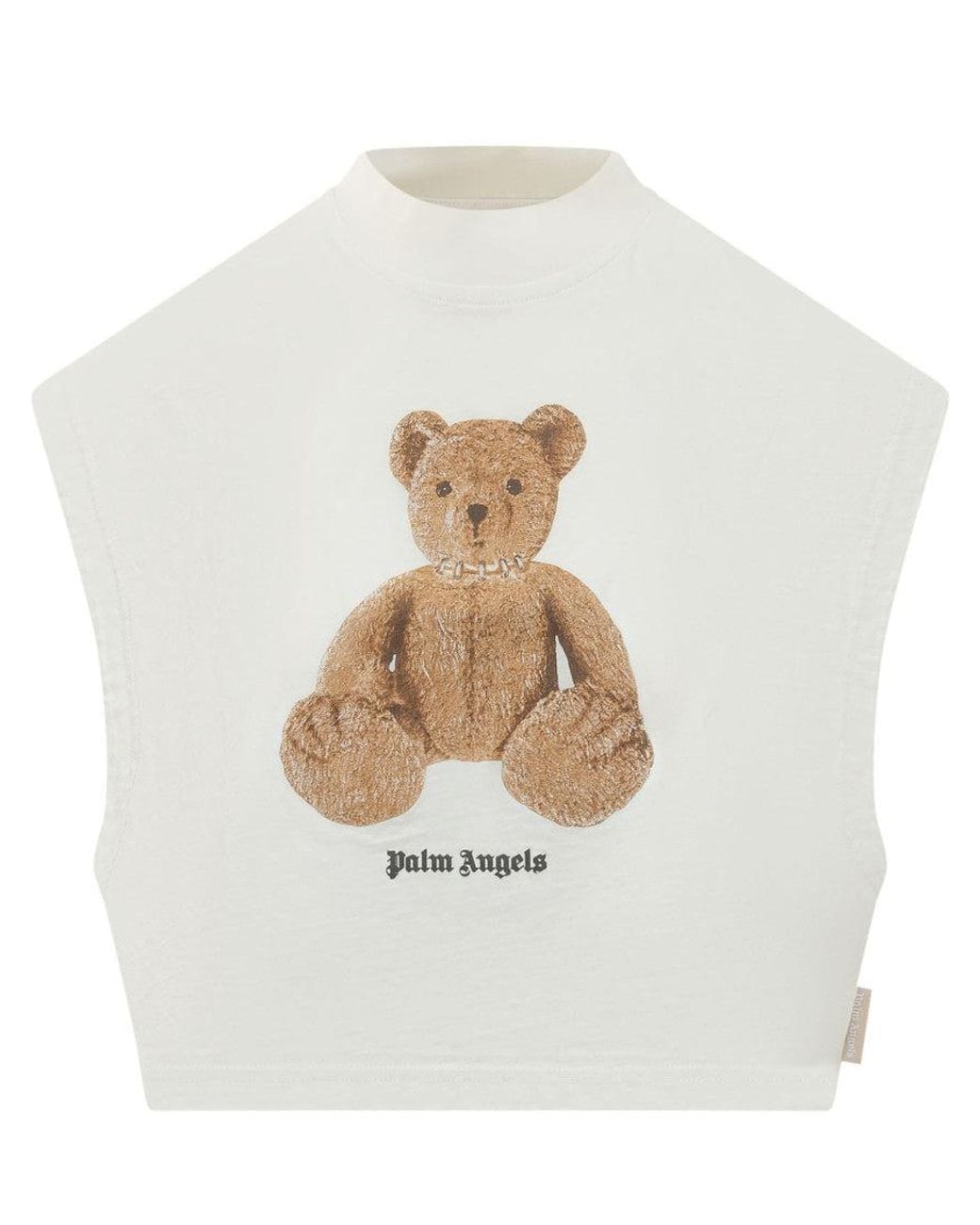 Palm Angels White Graphic Round Neck Top