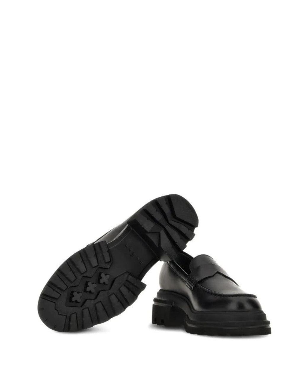 Hogan Black Slip On Leather