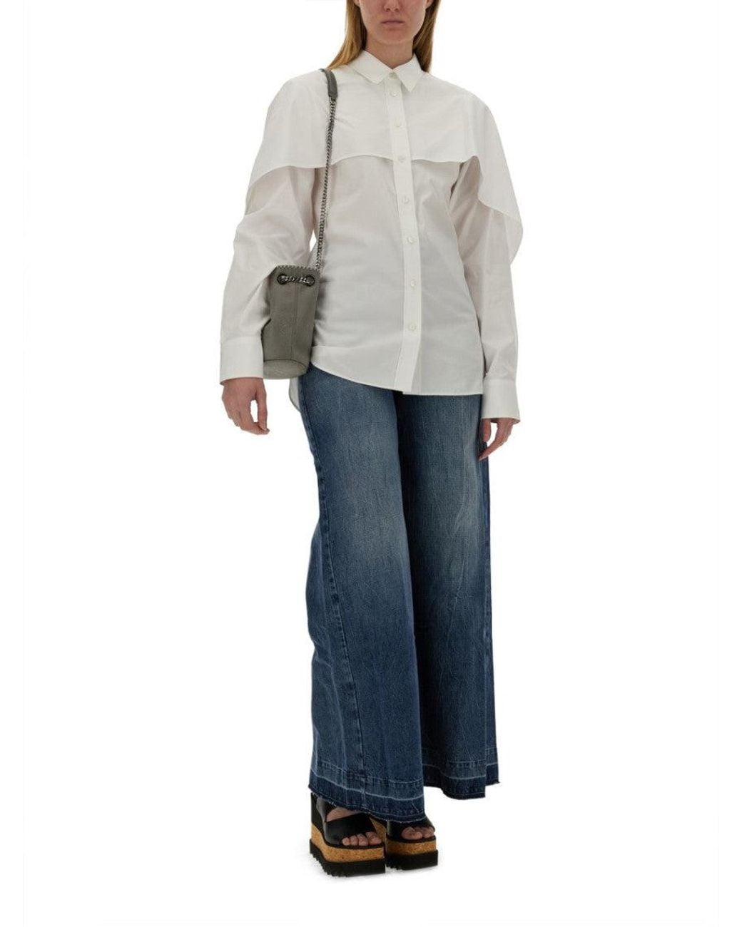 Stella McCartney Gray Oversized Solid Shirt