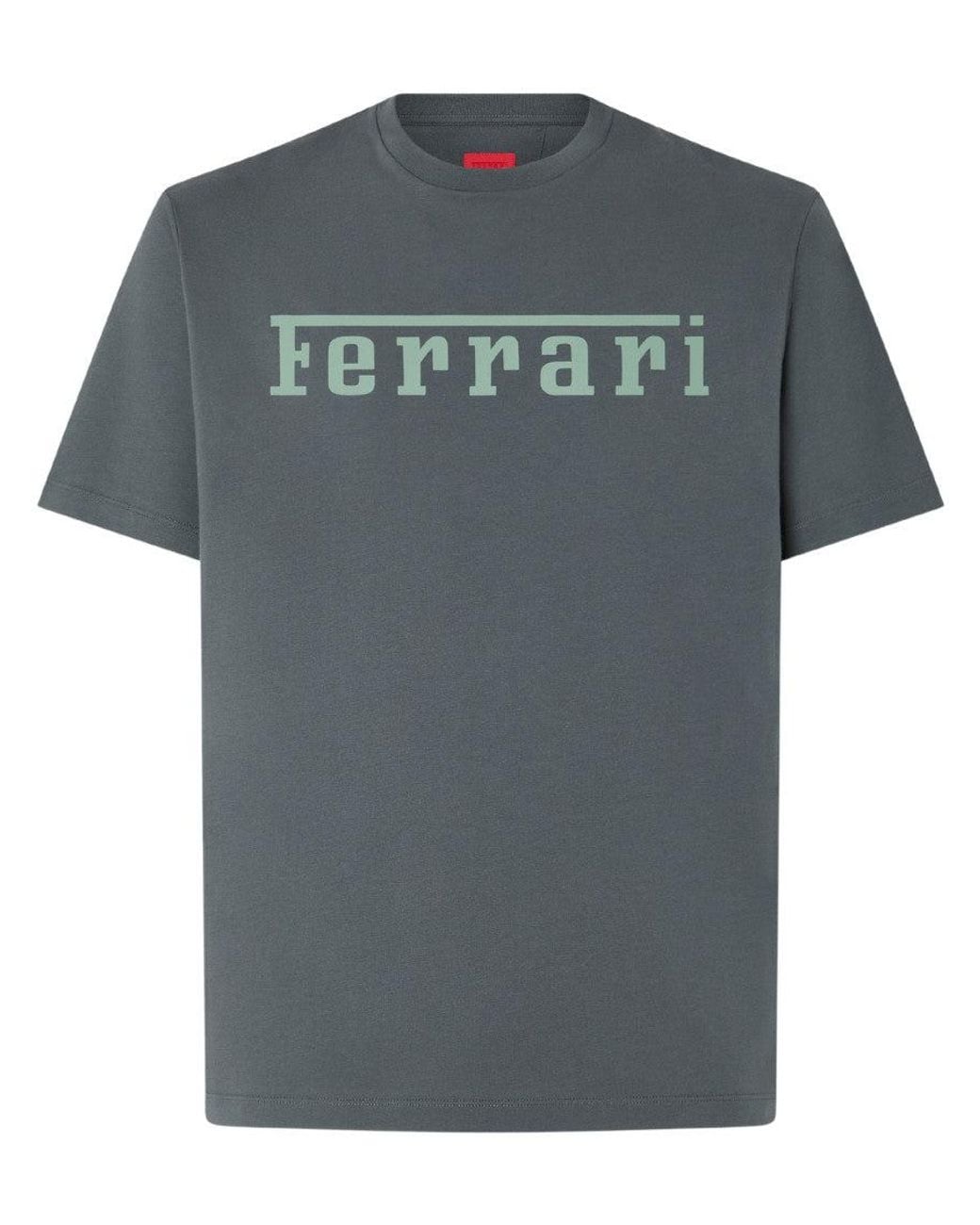 Ferrari Gray Crew Neck T-Shirt for men