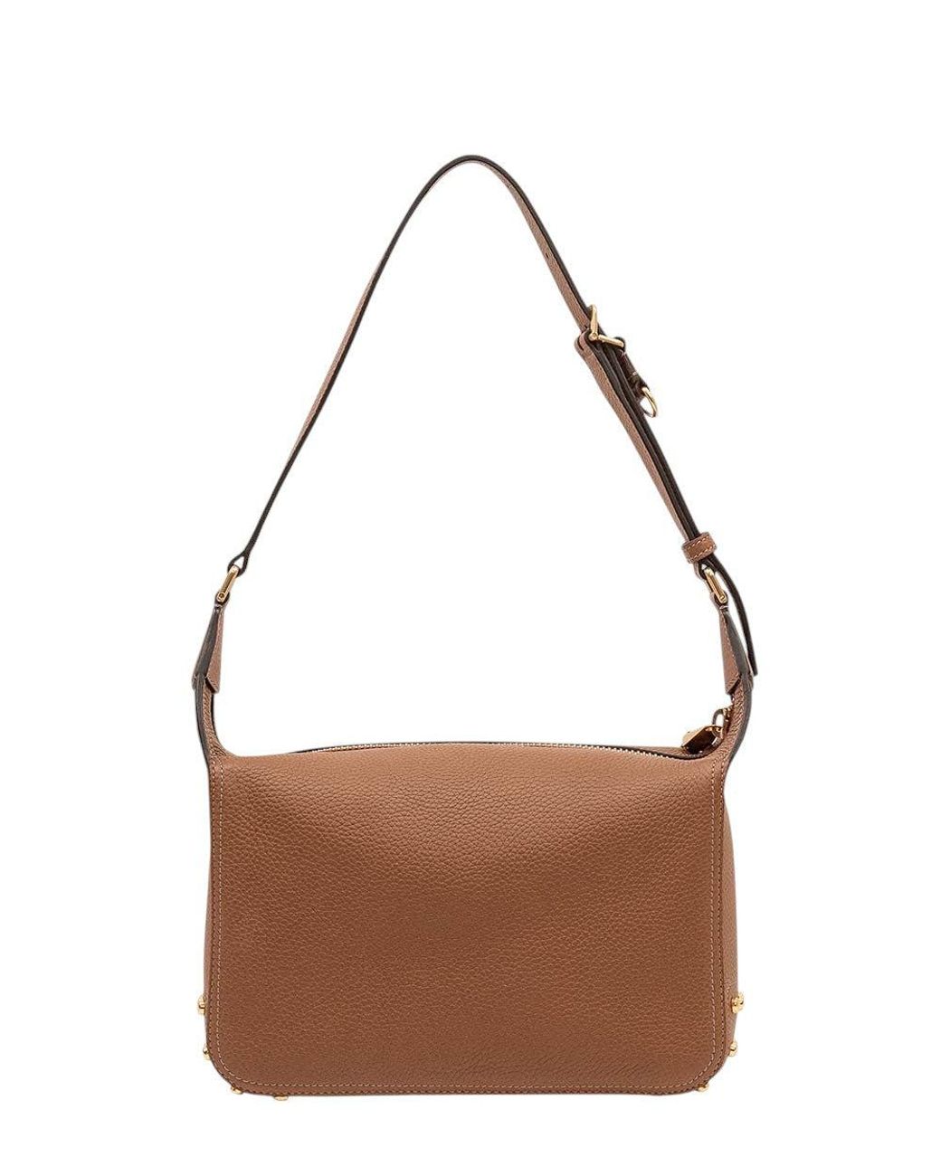 Tod's Brown Metal Dots Mini Shoulder Bag