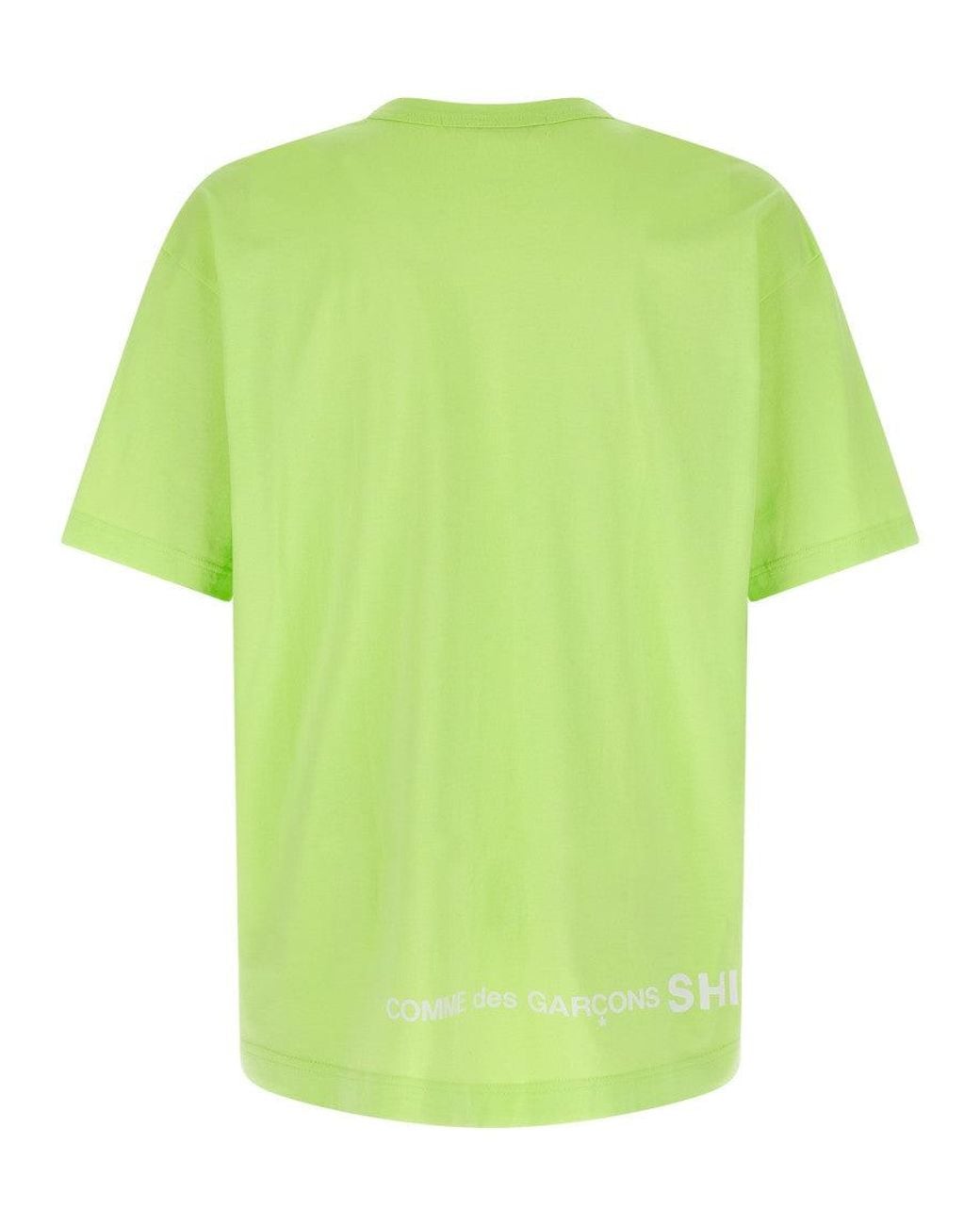 Comme des Garçons Green Logo Print T-Shirt for men