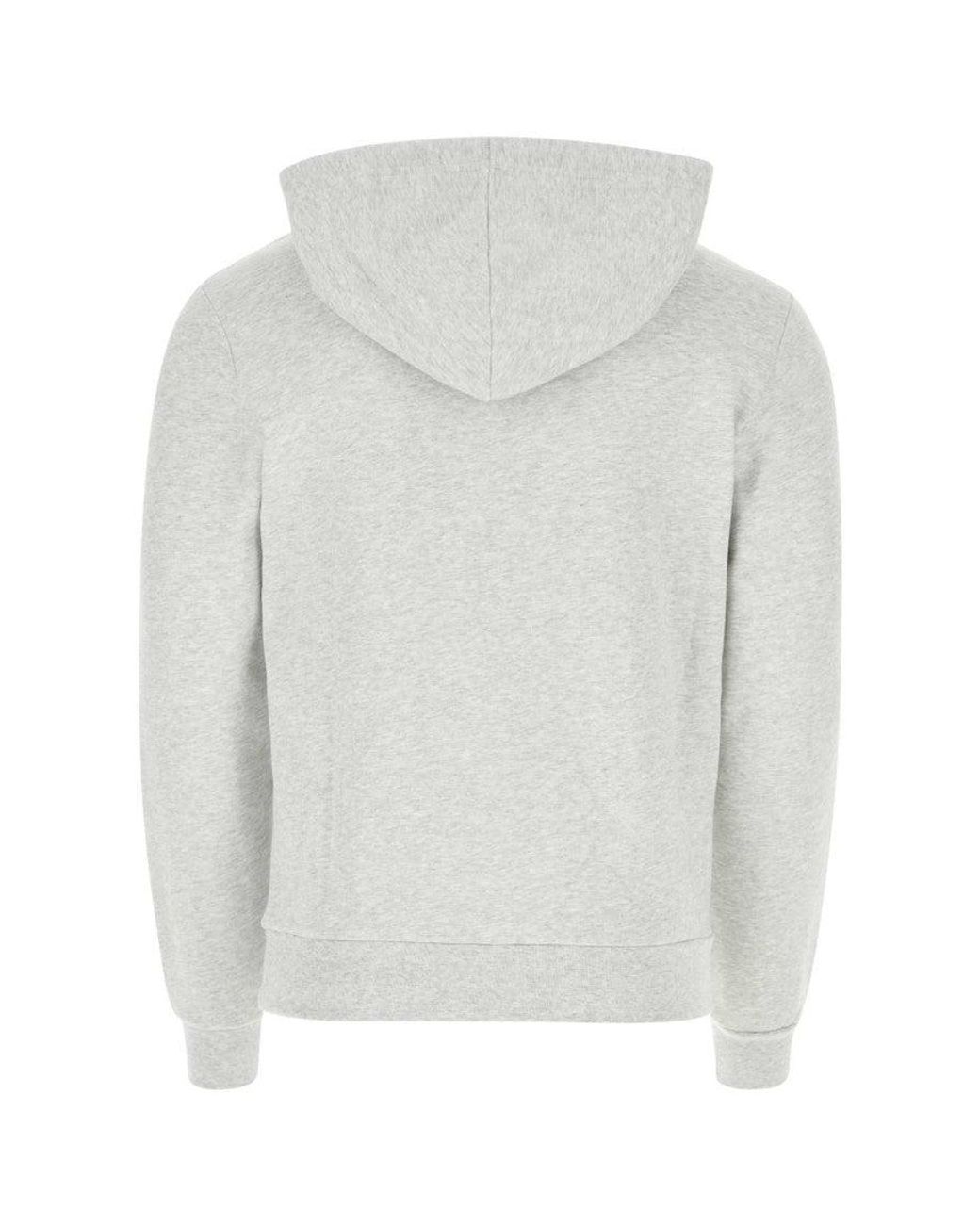 A.P.C. White Front Logo Hoodie