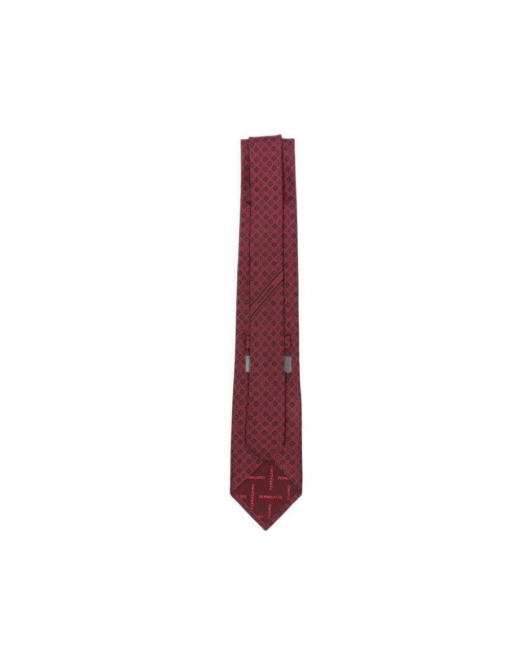Ferragamo Purple Geometric Pattern Tie for men