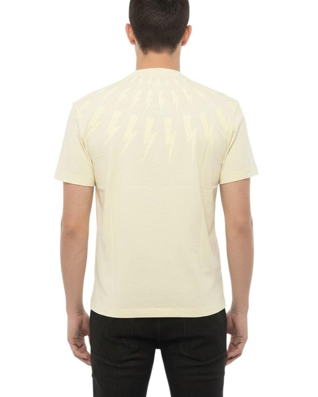 Neil Barrett Natural Crew Neck T-Shirt for men
