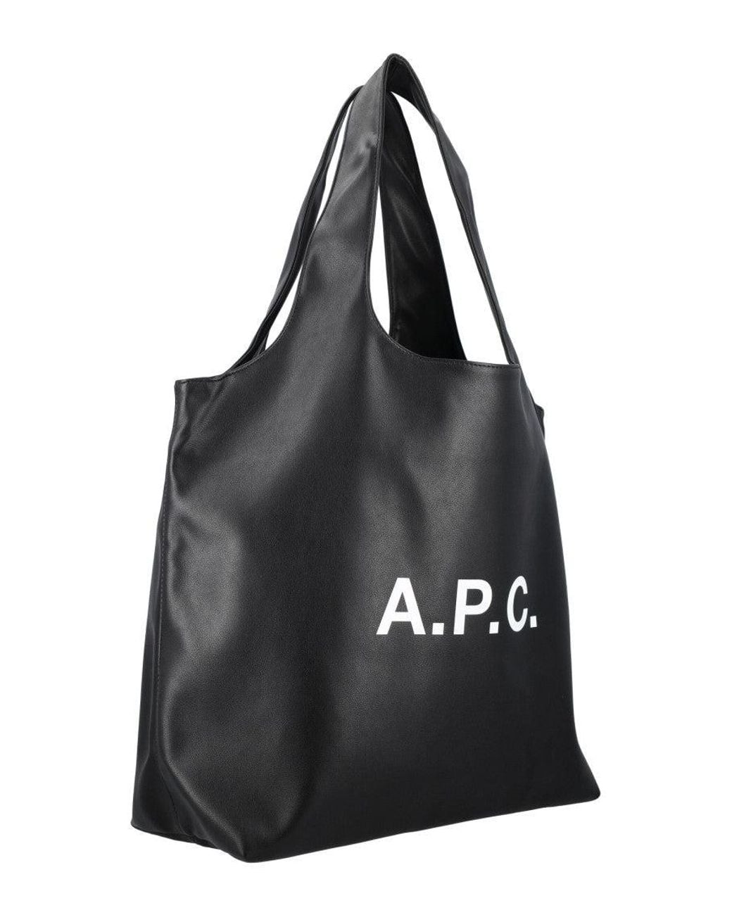A.P.C. Black Ninon Logo-Print Tote Bag