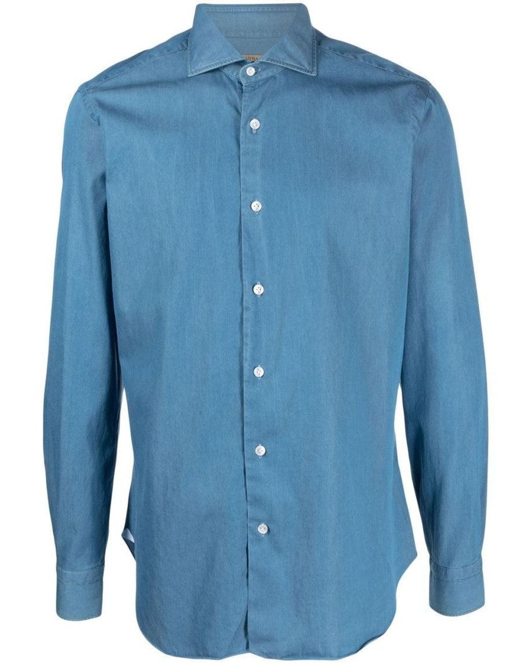 Barba Napoli Blue Classic Shirt for men