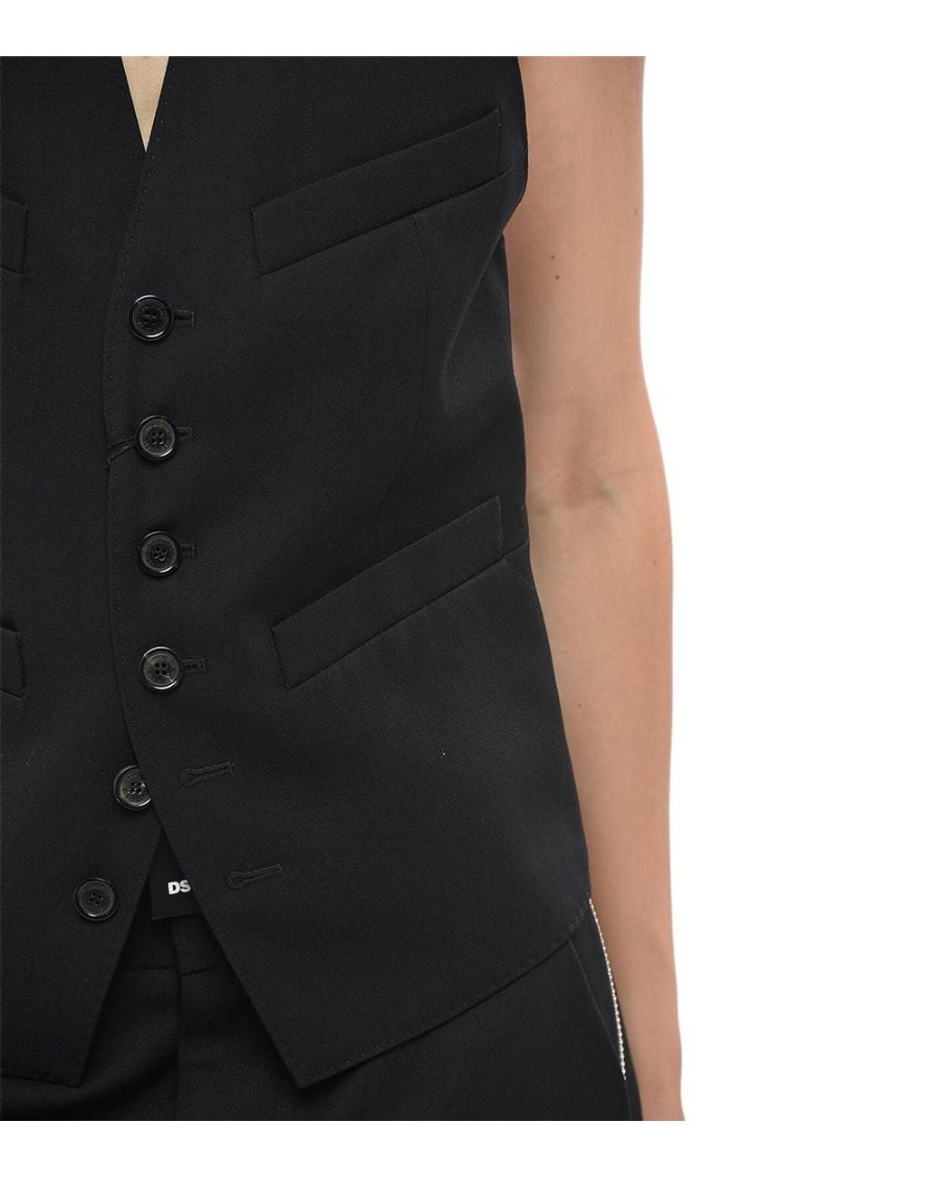 DSquared² Black Solid V Neck Jacket