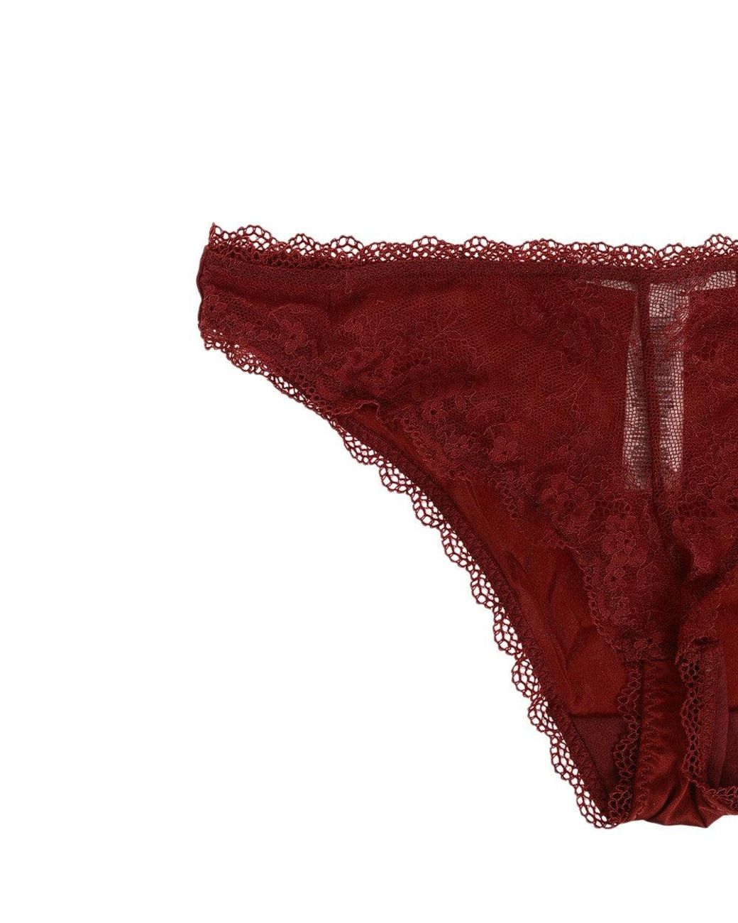 Stella McCartney Red Lace Bikini Bottom Swimwear