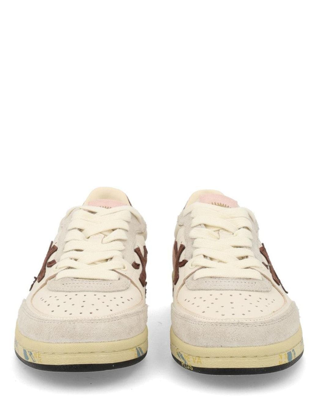 Premiata Natural Basket Clayd Round Toe Sneakers