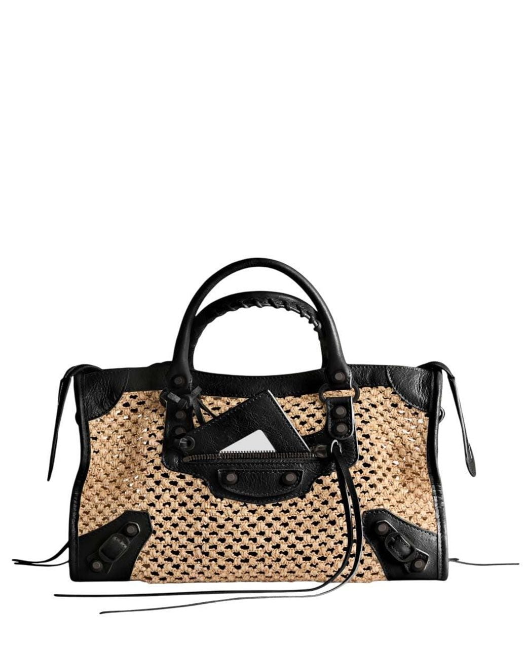 Balenciaga Black Natural Le City Small Satchel