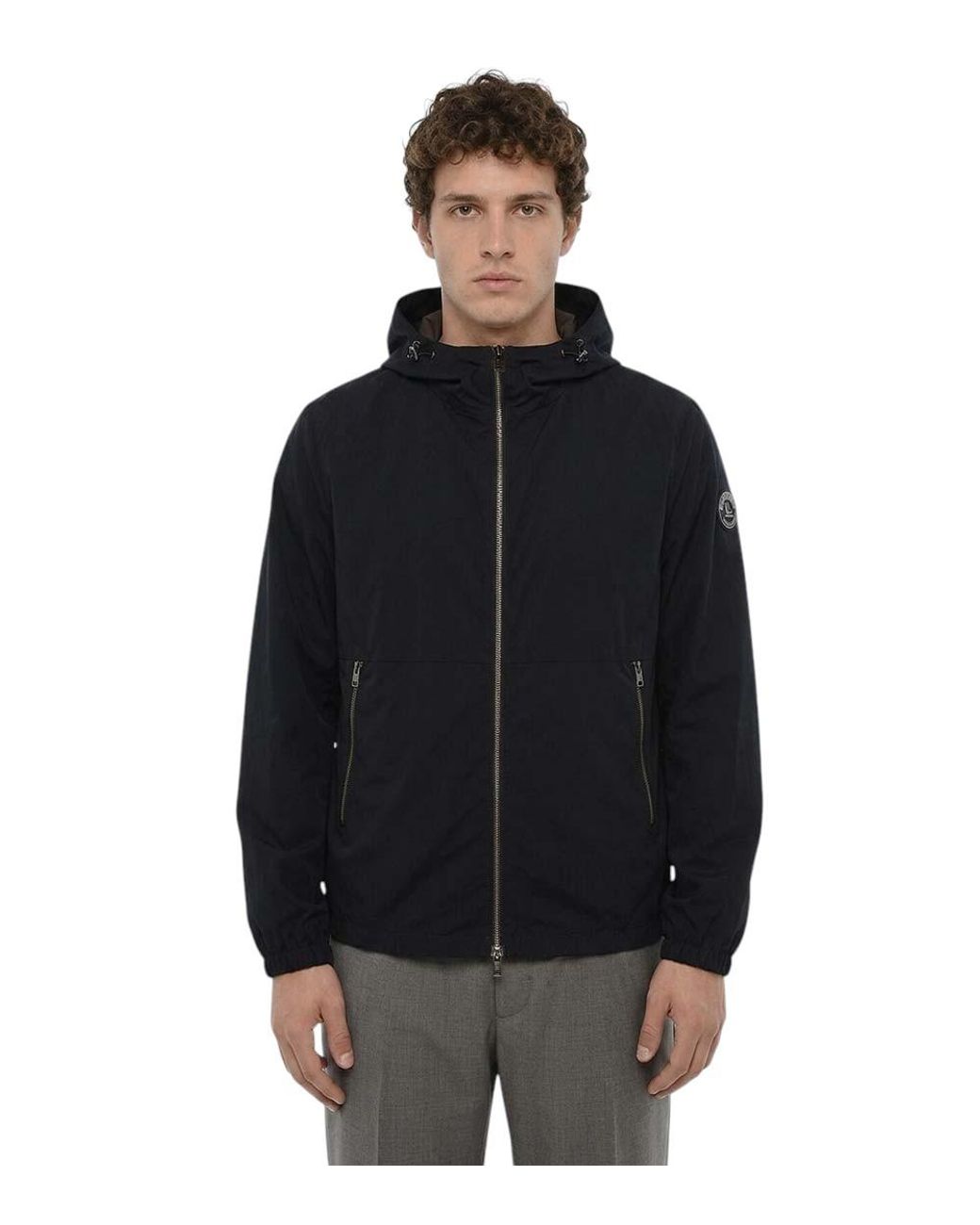 Woolrich Black Solid Hood Jacket for men