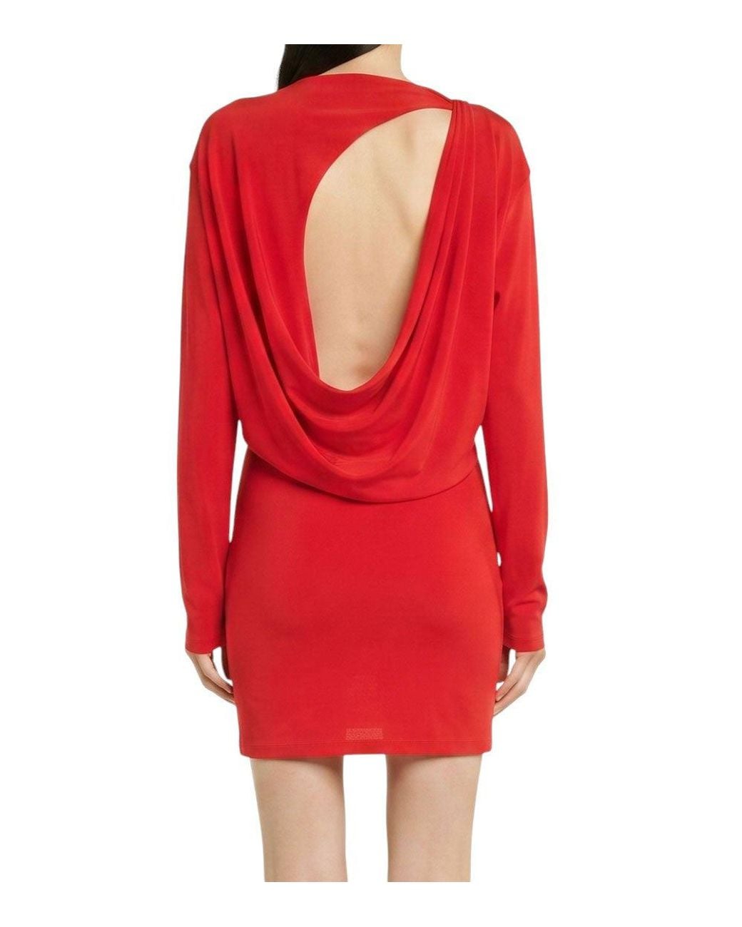 Jacquemus Red Boat Neck Mini Dress
