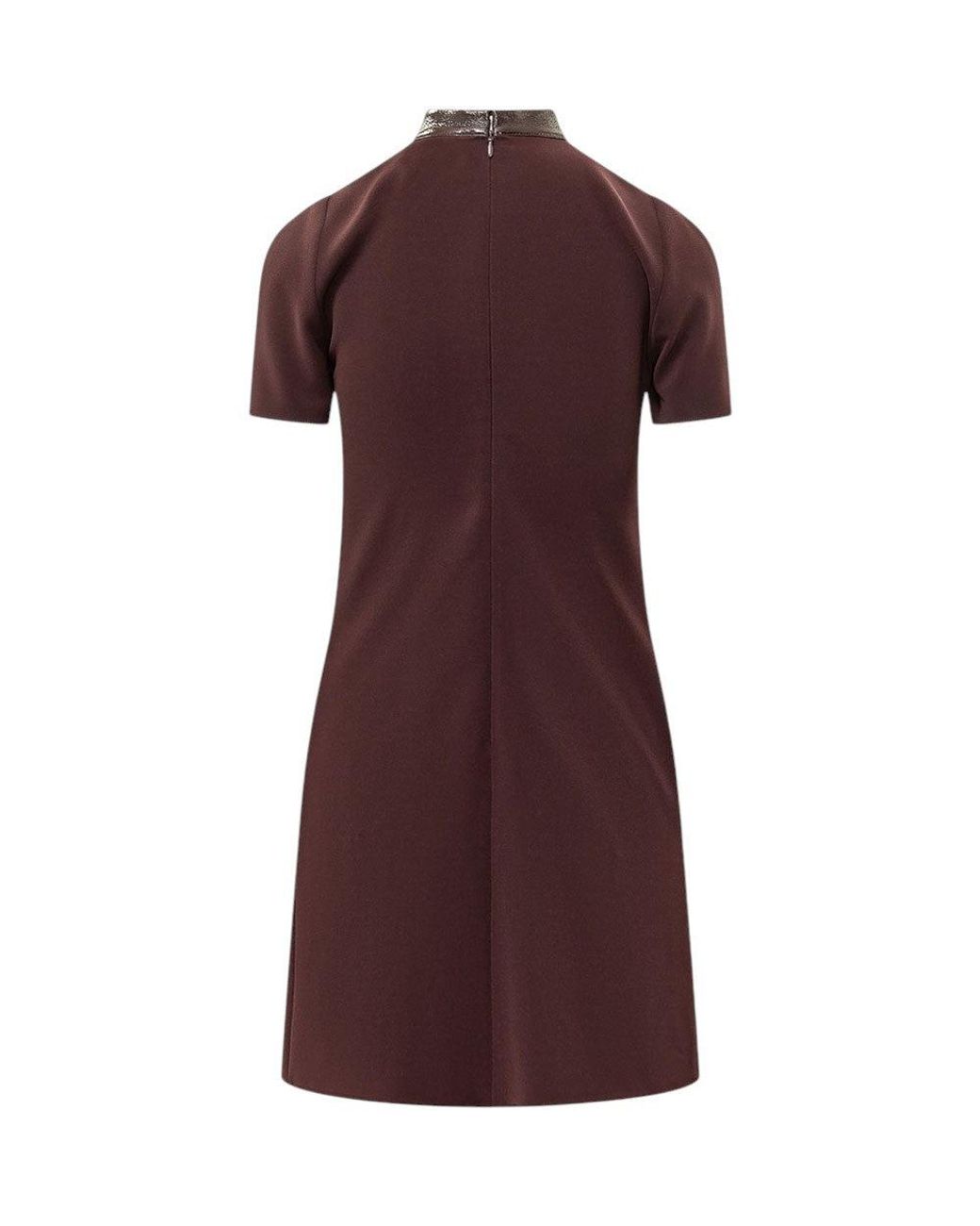 Courreges Red Mock Collar Dress