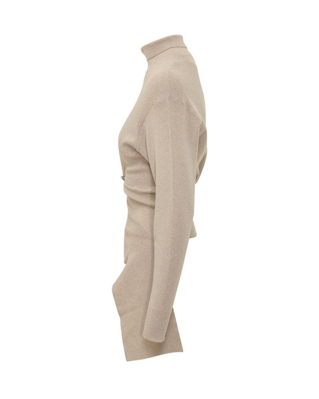 Lanvin White Draped Knit Jumpsuit