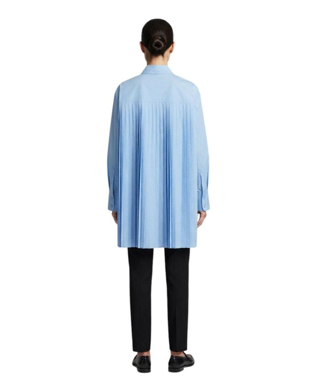 Sportmax Blue Sky Shirt Collar Mini Dress