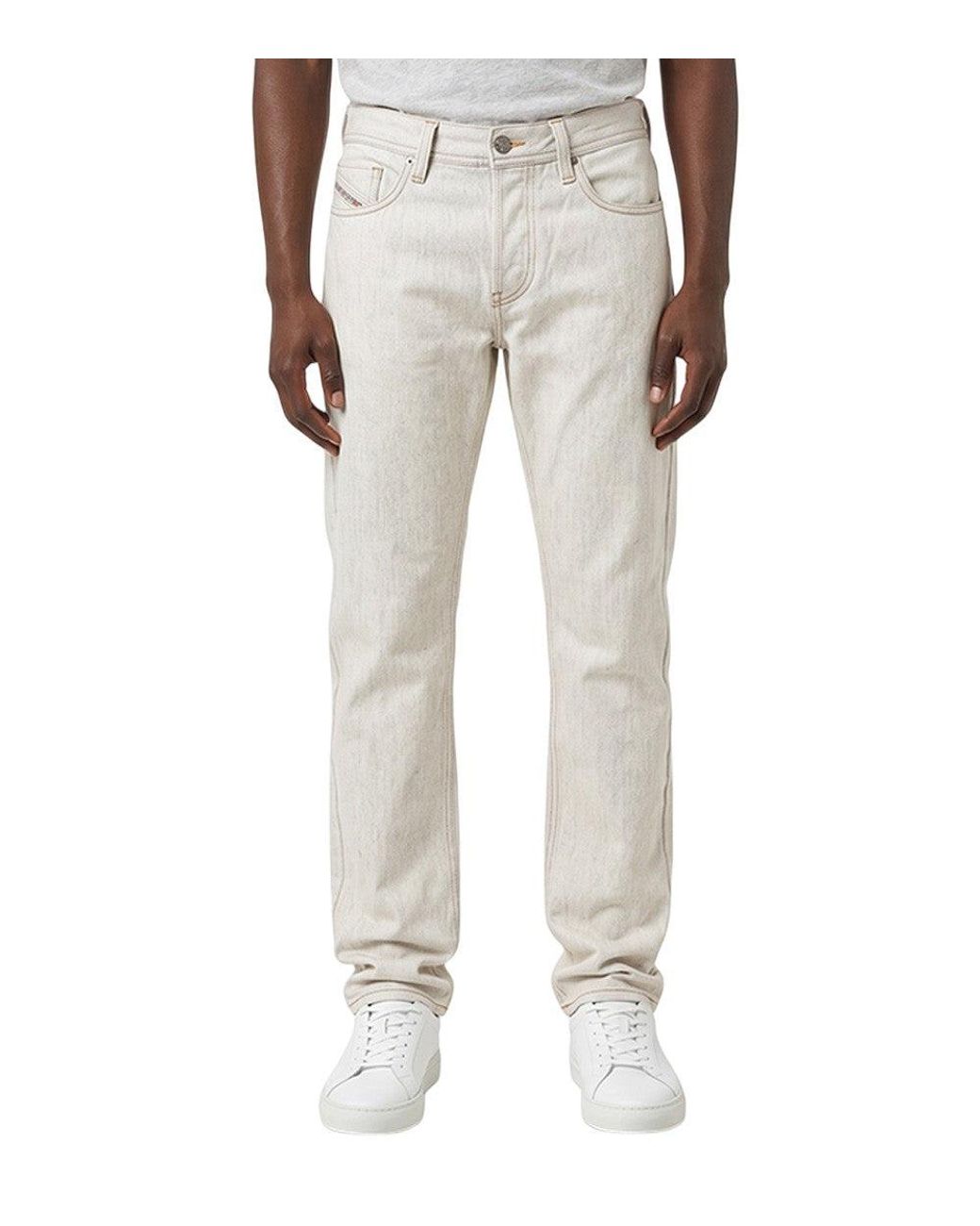 DIESEL Gray Straight Mid Rise Jeans for men