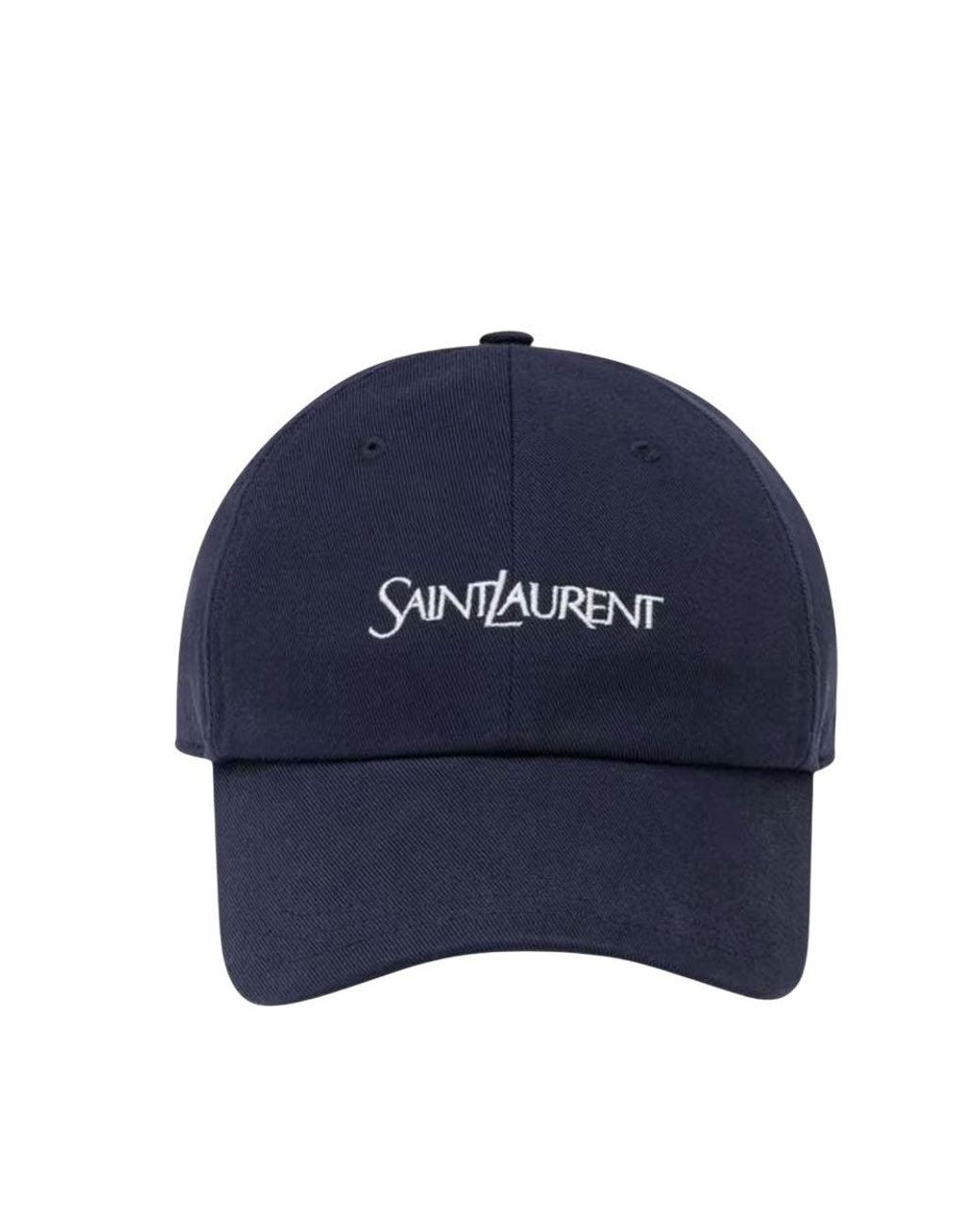 Saint Laurent Blue Logo Baseball Cap for men