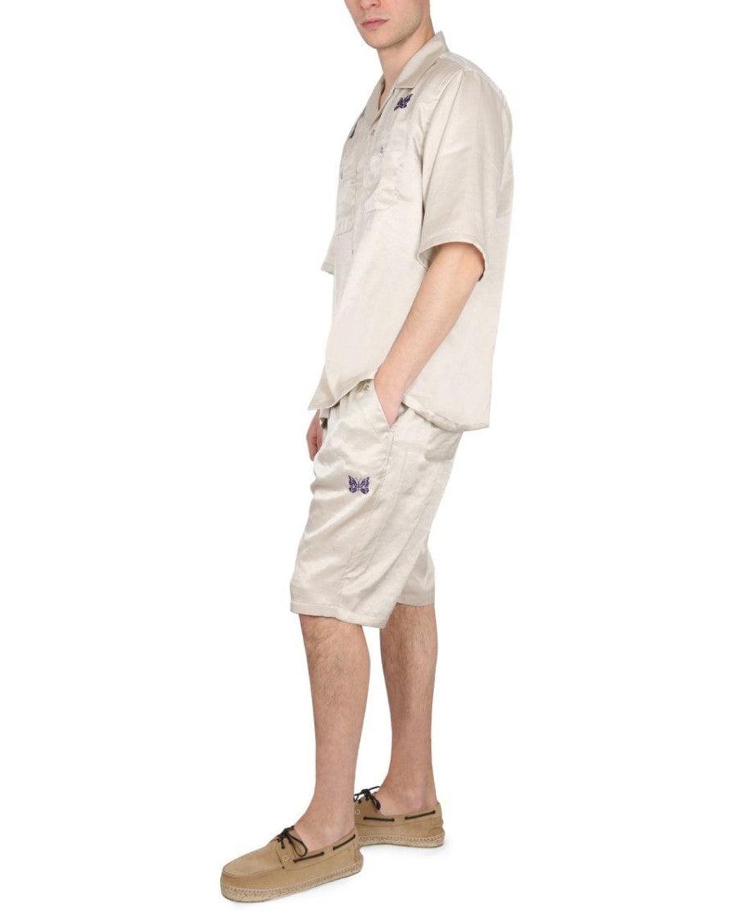 Needles Natural Solid Regular Shorts for men