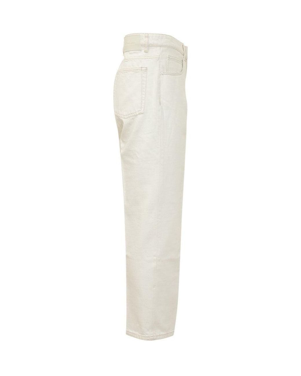 AMI White Regular Solid Jeans for men