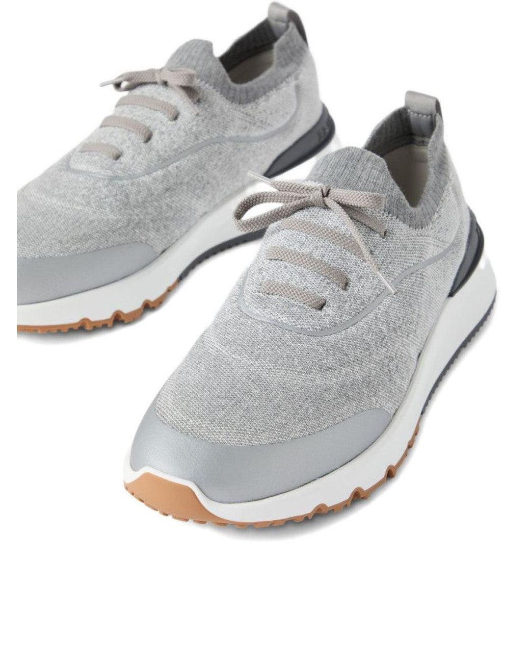 Brunello Cucinelli White Lace Up Sneakers for men
