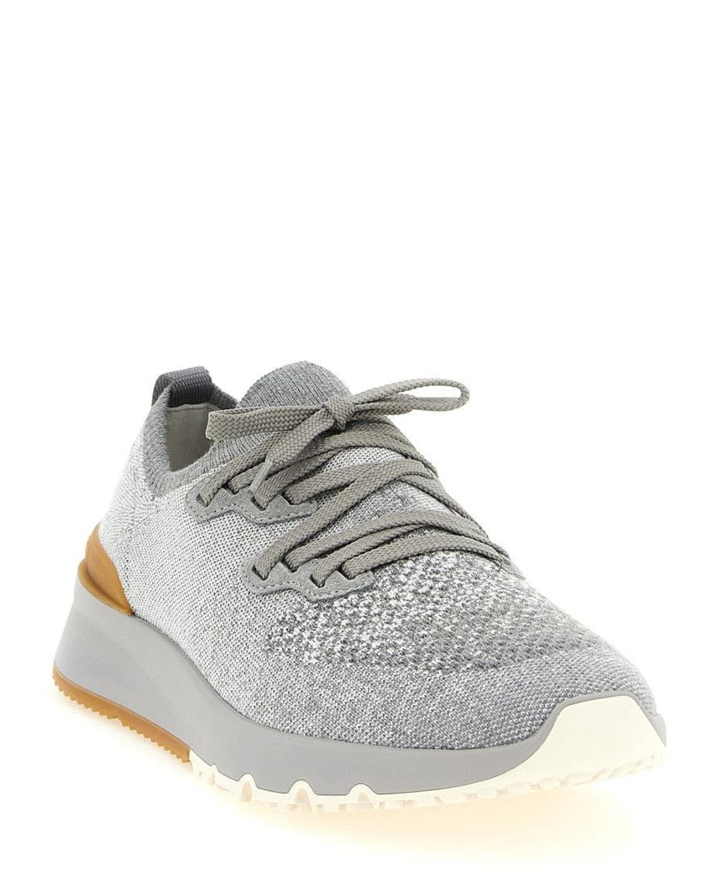 Brunello Cucinelli White Lace Up Sneakers for men