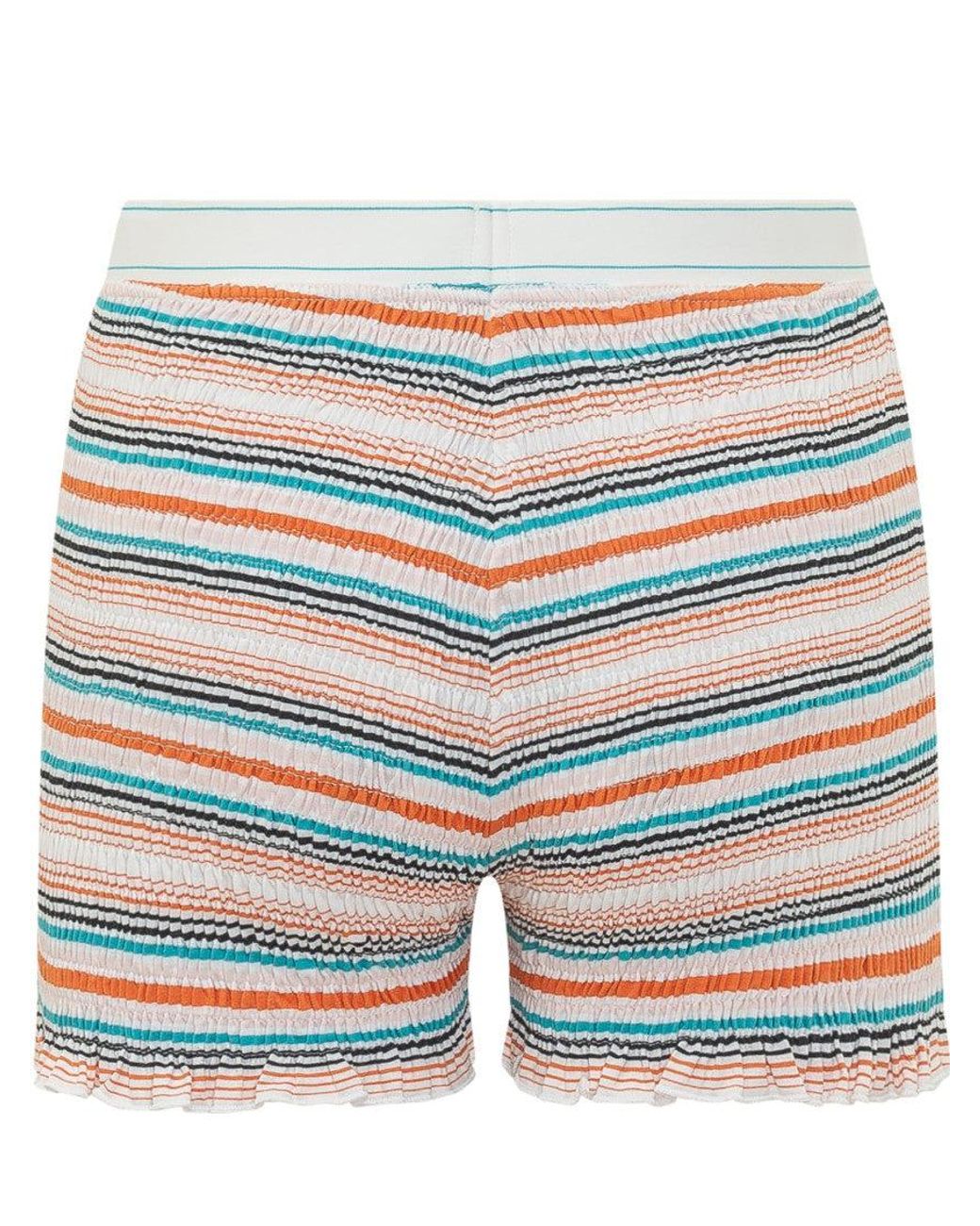 Casablanca Blue Shirred Mini Shorts