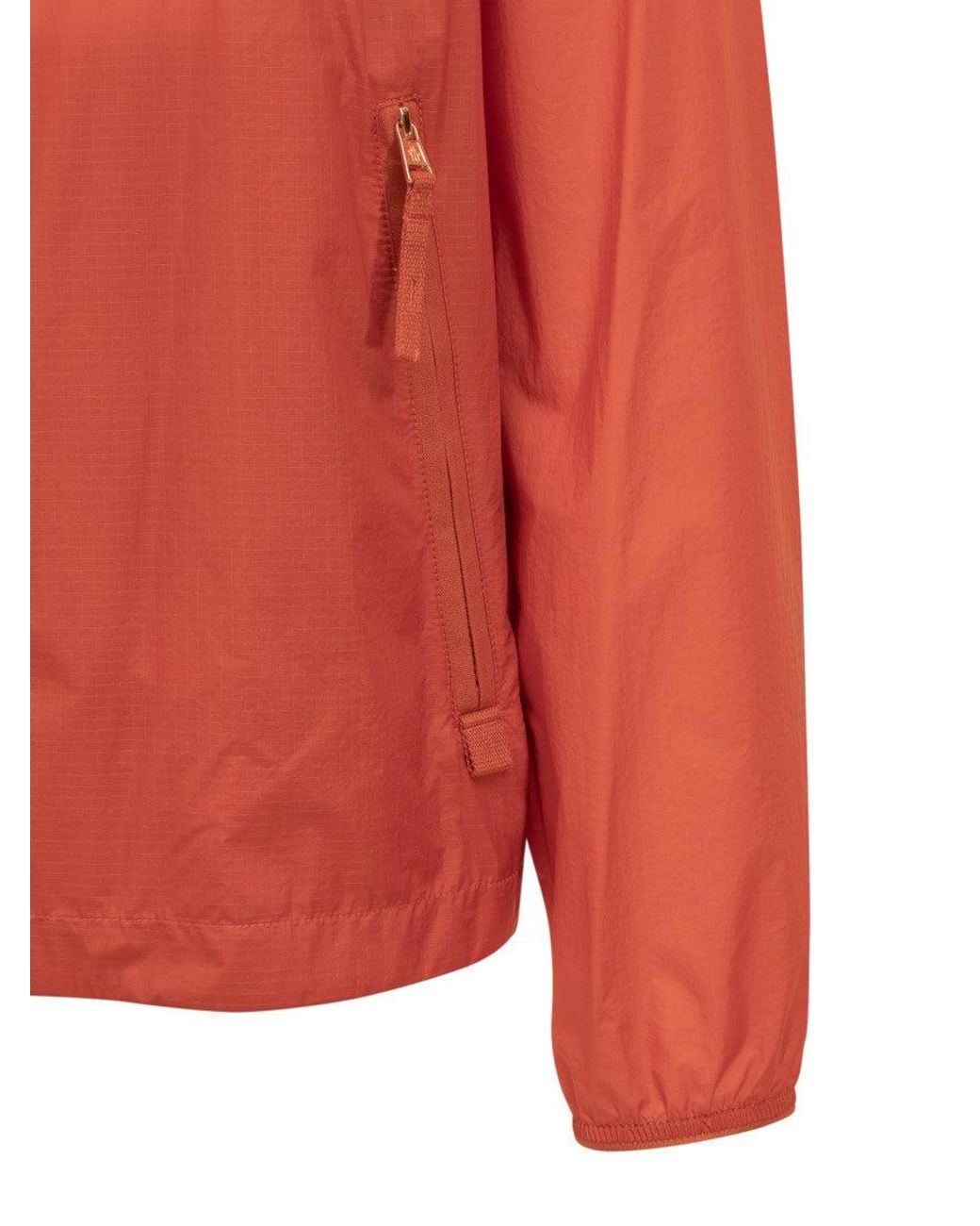 Moncler Orange Solid Hood Jacket for men