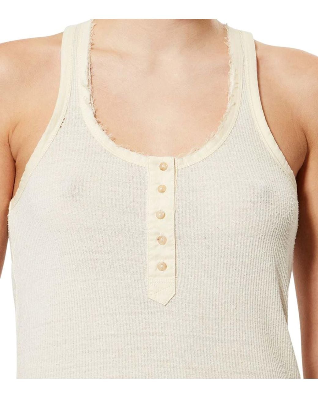 Isabel Marant Natural Solid Scoop Neck Top