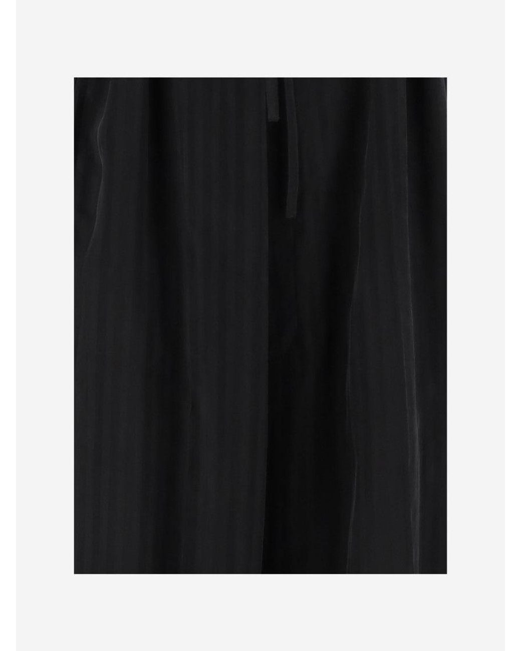 Balenciaga Black Drawstring Wide-Leg Pants