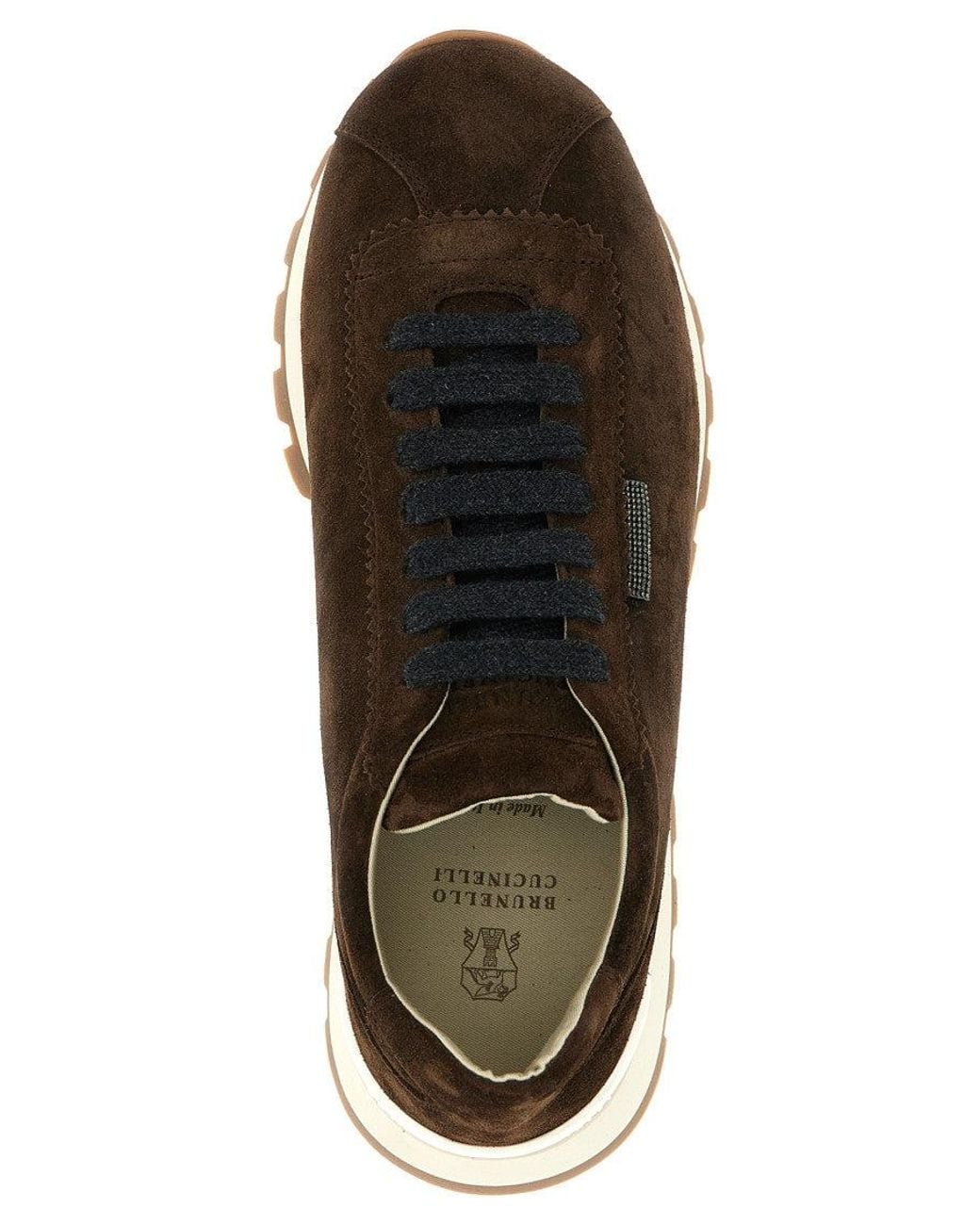 Brunello Cucinelli Brown Lace-Up Sneakers
