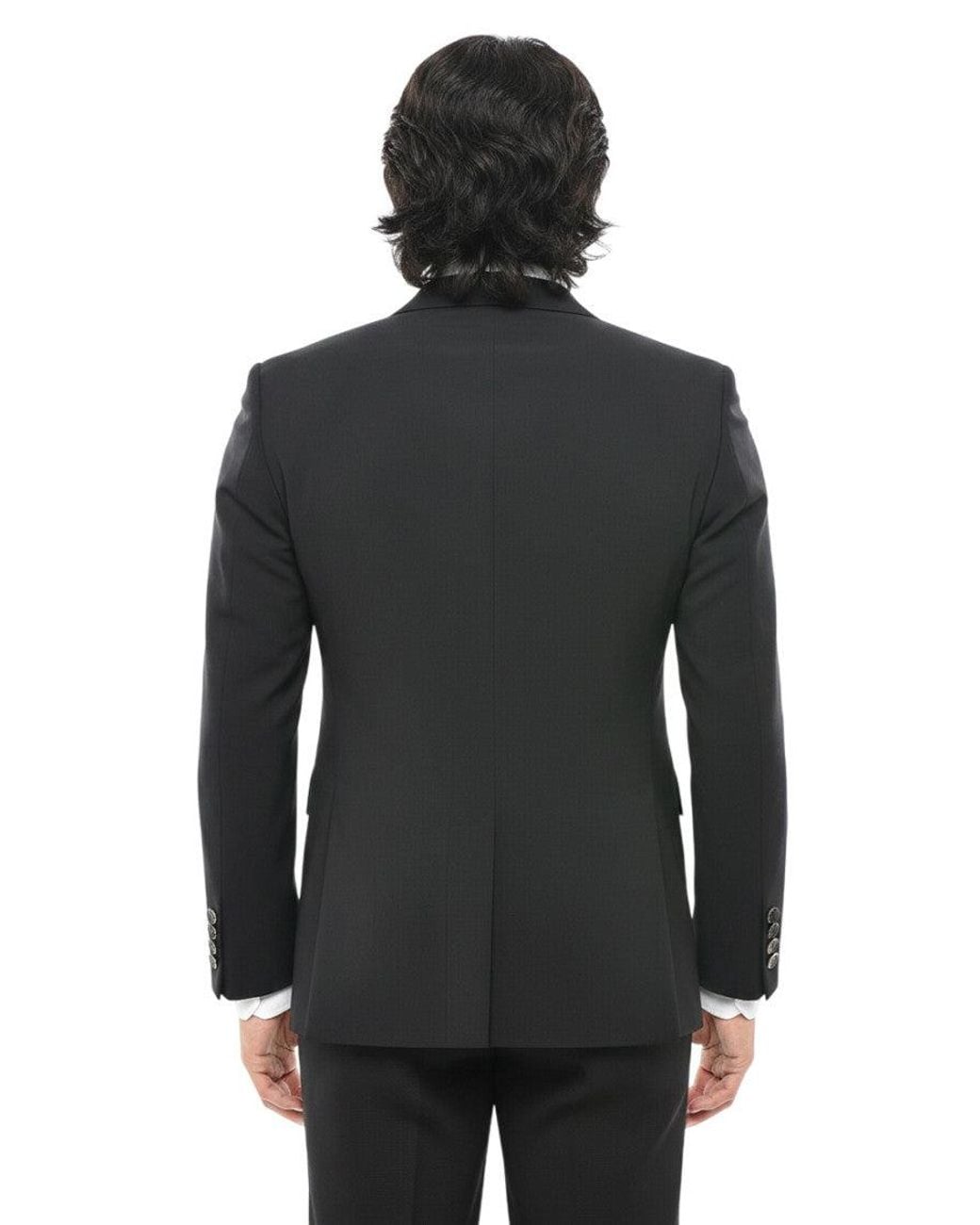 PT Torino Black Notched Lapel Blazer for men