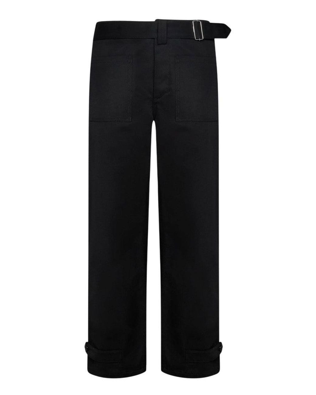 McQueen Black Straight Cargo Pants for men