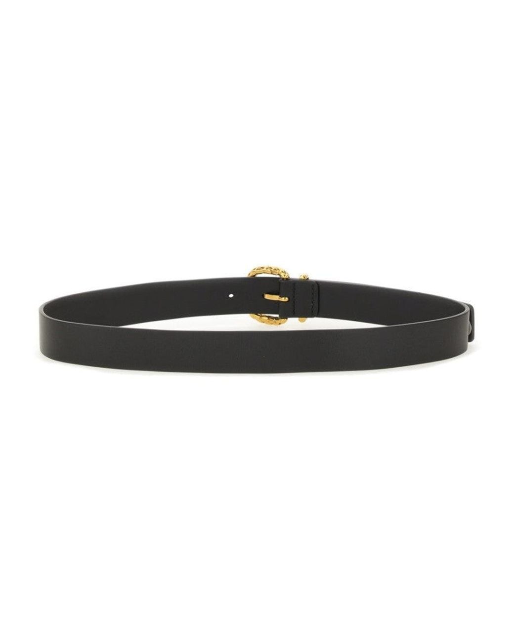 Bottega Veneta Black Logo Buckle Belt