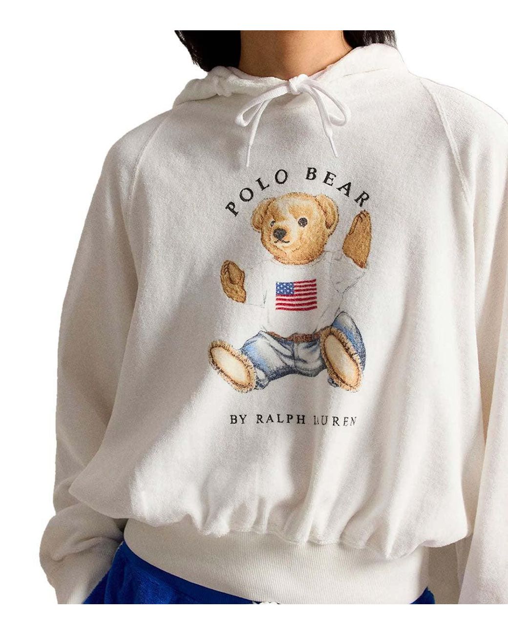 Polo Ralph Lauren White Graphic Hood Sweatshirt