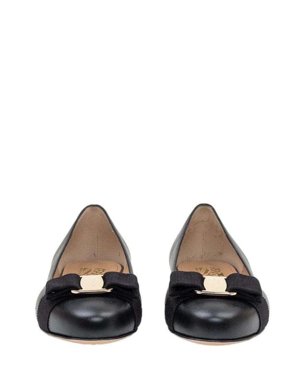 Ferragamo Black Bow Ballet Flats
